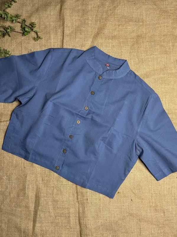 Denim_Blue_Mandarin_Collar_Cotton_Blouses