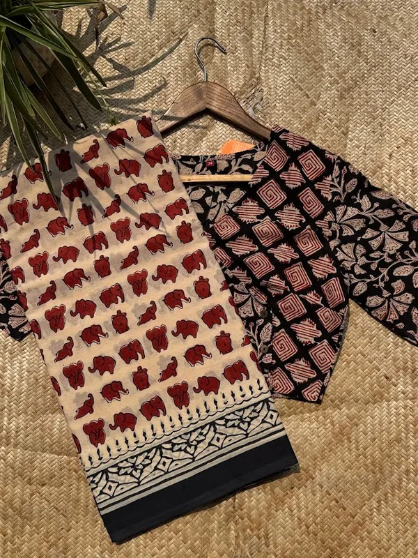 Terracotta_Haathi__Bagru_Print_Mul_Cotton_Saree_with_Blouse_Piece