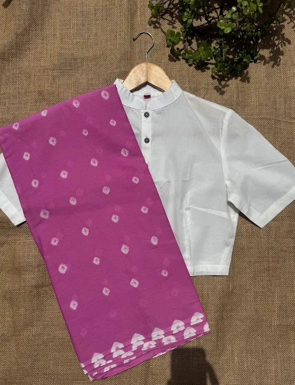 Gulabi_Bandhej_Tie_&_Dye_Cotton_Saree_with_Blouse_Piece