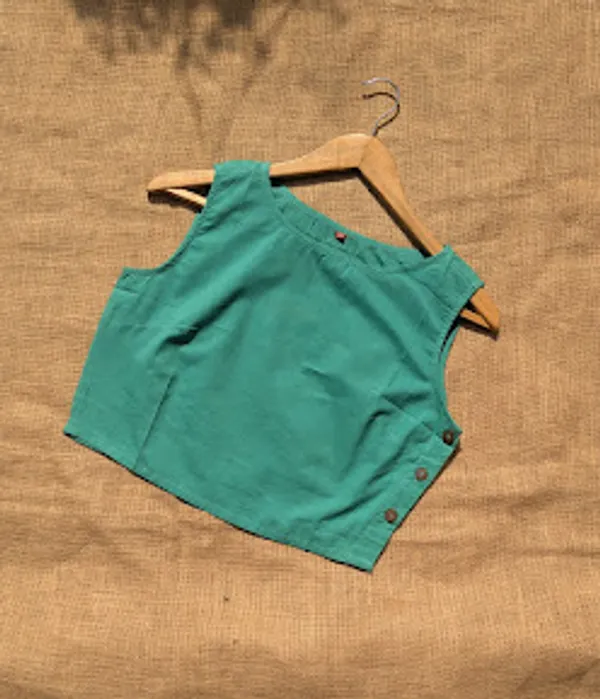 Sea_Green_(turquoise)_Sleeveless_Cotton_Blouse