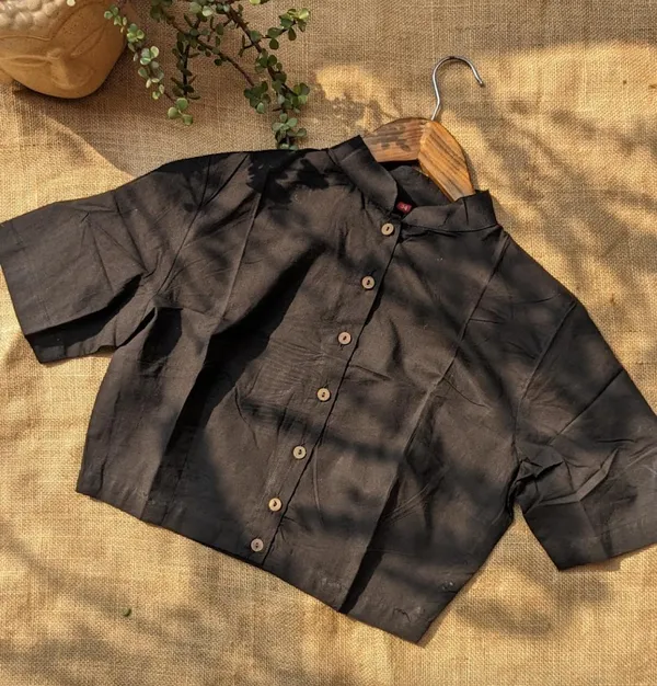 Black_Mandarin_Collar_Cotton_Blouses