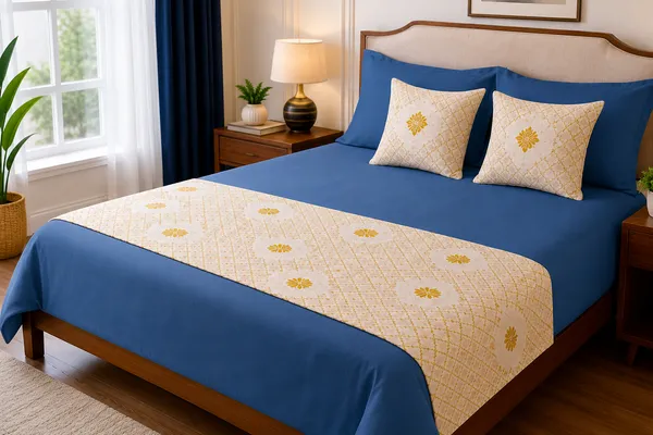 Premium_Golden_Foil_Print_Bed_Runner_with_2_Cushion_Covers_|_3-Piece_Bed_Runner_Set_|_18_x_96_Inch_Bed_Runner_&_16_x_16_Inch_Cushion_Covers