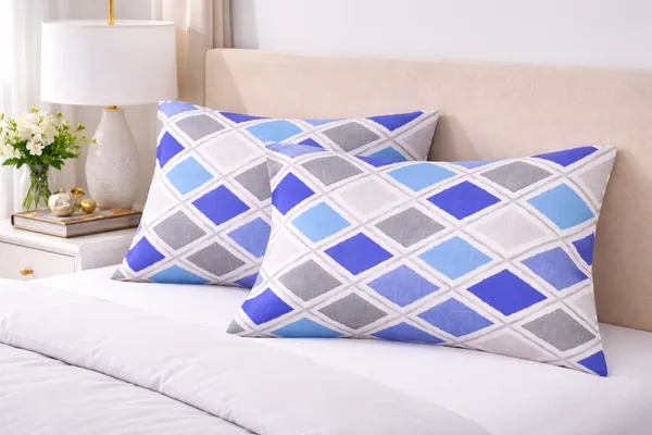 2_Pcs_Pillow_Cover_/_Takiya_Cover_(16x24_Inch)_|_100%_Cotton_Reversible_Pillow_Covers_|_Blue_&_Grey_Geometric_Design_|_Soft_&_Breathable_Bed_Pillow_Covers_with_Durable_Stitching