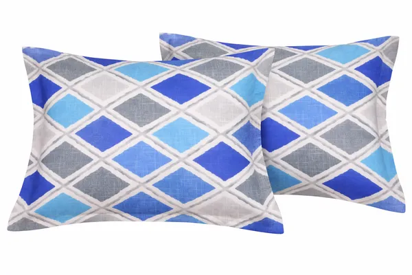 2_Pcs_Pillow_Cover_with_Pillow_(16x24_Inch)_|_100%_Cotton_Reversible_Takiya_Cover_Set_|_Blue_&_Grey_Geometric_Design_|_Soft,_Breathable_&_Durable_Bed_Pillow_Covers_for_Sofa_&_Bedroom