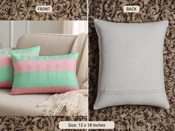 2_Pcs_Silk_Sequin_Pillow_Covers_with_Back_Lining_&_Hidden_Zip_Closure_|_12_x_18_Inch_Decorative_Rectangular_Cushion_Cover_Set_|_Soft_Luxury_Throw_Pillow_Covers_for_Sofa,_Bed_&_Living_Room