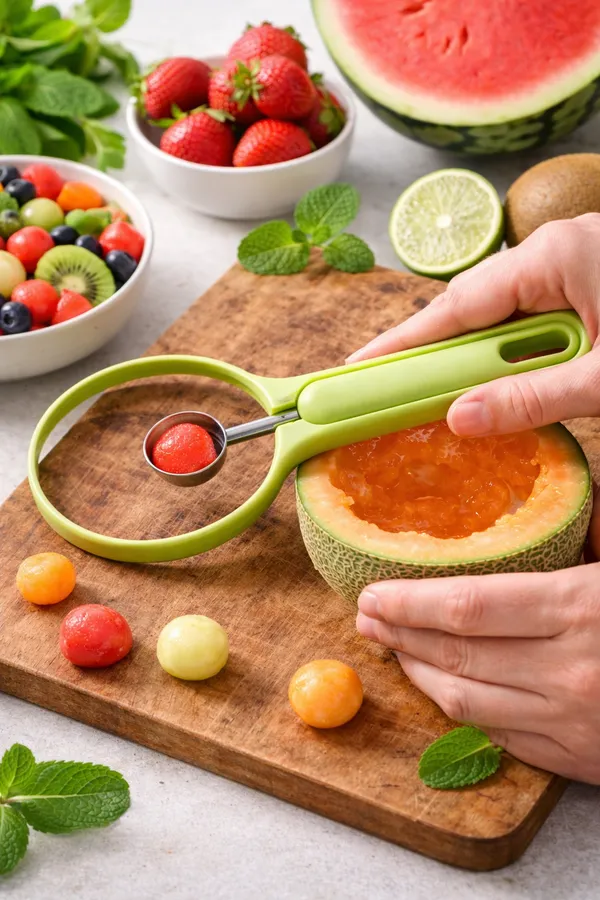 2-in-1_Fruit_Peeler_&_Melon_Baller_Tool_with_Stainless_Steel_Scooper_|_Durable_Ergonomic_Handle_|_Ideal_for_Watermelon,_Melon,_Papaya,_Mango_&_Kiwi_|_Perfect_for_Salads,_Fruit_Bowls_&_Dessert_Prep_(Pack_of_1)