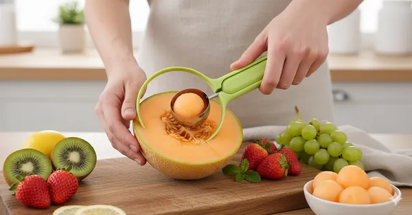 2-in-1_Fruit_Peeler_&_Melon_Baller_Tool_with_Stainless_Steel_Scooper_|_Durable_Ergonomic_Handle_|_Ideal_for_Watermelon,_Melon,_Papaya,_Mango_&_Kiwi_|_Perfect_for_Salads,_Fruit_Bowls_&_Dessert_Prep_(Pack_of_1)