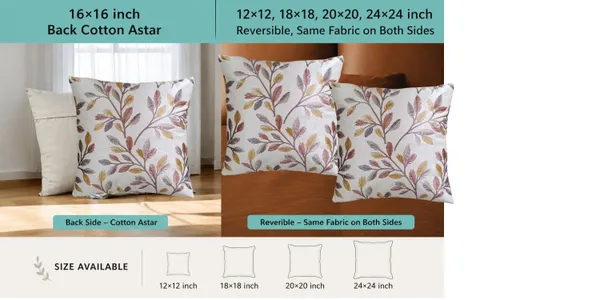 3_Pcs_Heavy_Knitting_Brown_Leaf_Print_Cushion_Cover_|_Decorative_Sofa_Cushion_Covers_with_Hidden_Zip_Closure_|_Soft_&_Durable_Cushion_Cover_Set_for_Living_Room,_Bedroom_&_Office_(Cushion_Covers_Only)