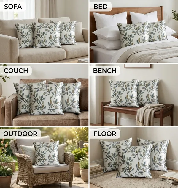3_Pcs_Heavy_Knitting_Green_Leaf_Print_Cushion_Cover_|_Decorative_Sofa_Cushion_Covers_with_Hidden_Zip_Closure_|_Soft_&_Durable_Cushion_Cover_Set_for_Living_Room,_Bedroom_&_Office_(Cushion_Covers_Only)