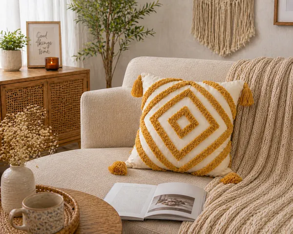 Boho_Geometric_Tufted_Cushion_Covers_Pack_of_1_|_White_&_Mustard_Yellow_Diamond_Pattern_with_Tassels_|_16x16_Inch_Decorative_Throw_Pillow_Covers_for_Sofa,_Living_Room_&_Bedroom