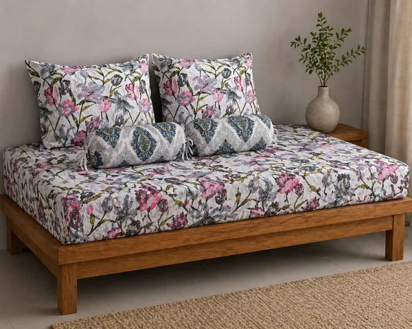 Multicolor_Floral_Print_Double_Bedsheet_with_2_Pillow_Covers_&_2_Bolster_Covers_|_Cotton_Bedsheet_Set_|_King_Size_90x100_Inch_|_Soft_&_Comfortable_Bedding_Set_for_Bedroom