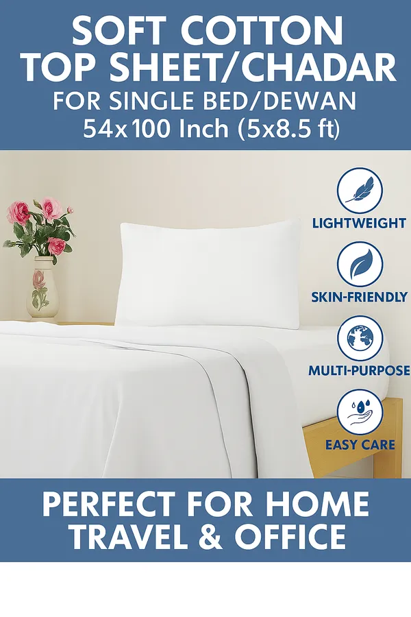 Cotton_Top_Sheet_/_Chadar_for_Single_Bed_&_Dewan_(5_x_8.3_Feet)_|_Soft_&_Lightweight_Summer_Sheet_|_Breathable,_Foldable_&_Multipurpose_for_Home,_Travel_&_Office_|_Pack_of_1