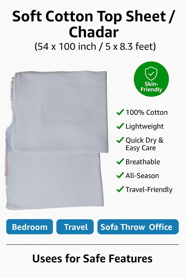 Cotton_Top_Sheet_/_Chadar_for_Single_Bed_&_Dewan_(5_x_8.3_Feet)_|_Soft_&_Lightweight_Summer_Sheet_|_Breathable,_Foldable_&_Multipurpose_for_Home,_Travel_&_Office_|_Pack_of_1
