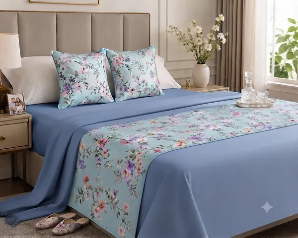 Digital_Print_Bed_Runner_with_2_Cushion_Covers_Set_|_18_x_96_Inch_Bed_Runner_with_2_Pcs_16_x_16_Inch_Decorative_Cushion_Covers_|_Floral_Printed_Bedroom_Décor_&_Gifting_Set