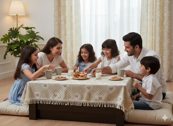 Foil_Print_Table_Cover_46x60_Inch_(1_Pc)_|_Golden_for_for_center_table,_coffee_table,_and_compact_dining_tables.