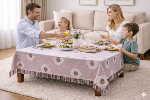 Foil_Print_Table_Cover_36x48_Inch_(1_Pc)_|_Lavender_Pink_with_Gold_Print_I_Center_Table,_Coffee_Table