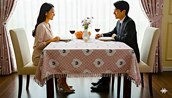 Foil_Print_Table_Cover_46x60_Inch_(1_Pc)_|_Premium_Fabric_Dining_Table_Cover_with_Border_Lace_|_Elegant_Lavender_Pink_Table_Cover_with_Gold_Foil_Print_&_Purple_Accents_for_4_&_6_Seater