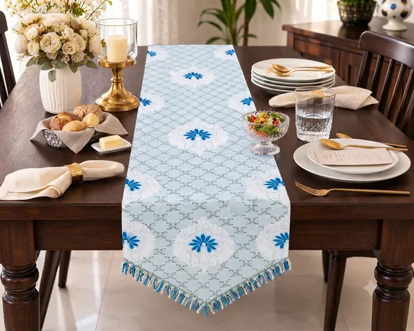 Golden_Foil_Print_Table_Runner_with_Border_Lace_–_12_x_73_Inch,_with_back_side_cotton_lining-Light_Blue