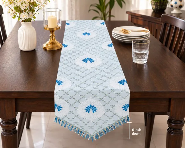 Golden_Foil_Print_Table_Runner_with_Border_Lace_–_12_x_73_Inch,_with_back_side_cotton_lining-Light_Blue