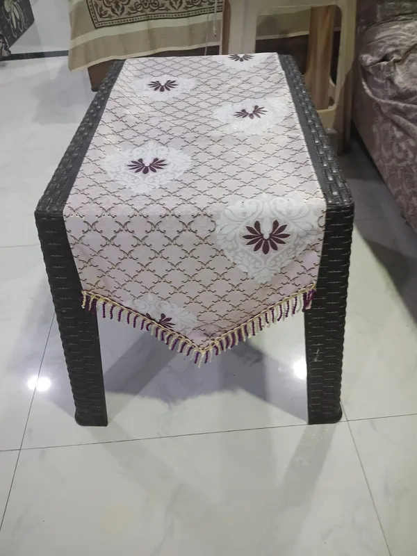 Golden_Foil_Print_Table_Runner_with_Border_Lace_–_12_x_73_Inch,_with_back_side_cotton_lining-Purple