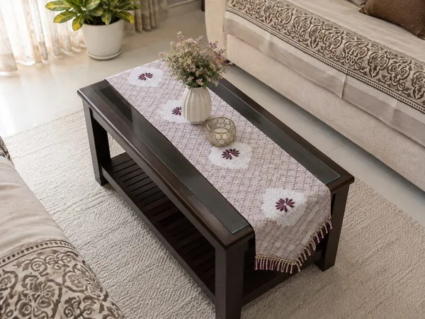 Golden_Foil_Print_Table_Runner_with_Border_Lace_–_12_x_73_Inch,_with_back_side_cotton_lining-Purple