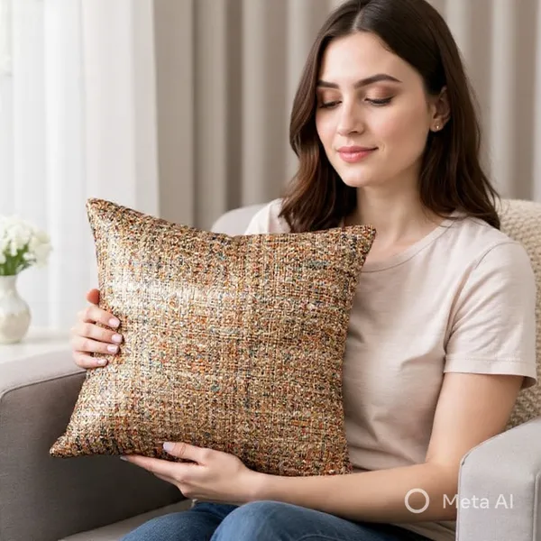 Pack_of_2_Heavy_Knitted_Cushion_Cover_(18x18_Inch)_|_Warm_Brown_Multicolor_Tweed_Texture_|_Reversible_Design_with_Hidden_Zipper_|_Premium_Sofa_&_Bed_Pillow_Covers