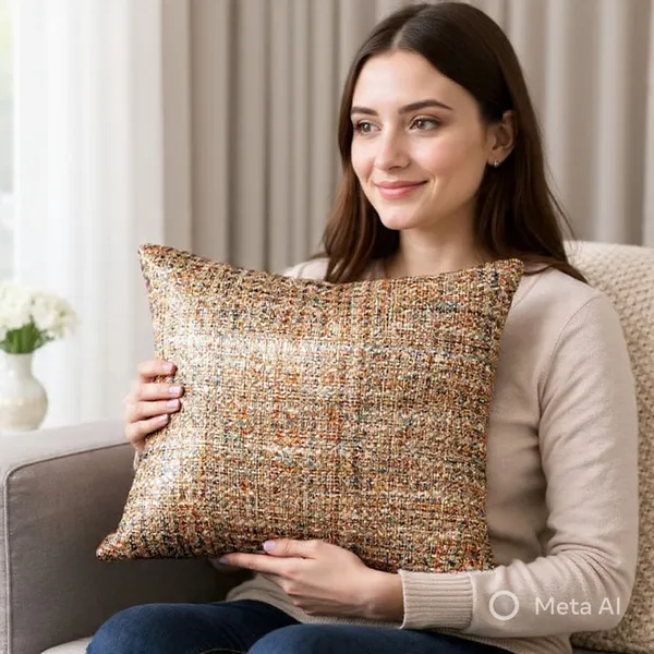 Pack_of_2_Heavy_Knitted_Cushion_Cover_(18x18_Inch)_|_Warm_Brown_Multicolor_Tweed_Texture_|_Reversible_Design_with_Hidden_Zipper_|_Premium_Sofa_&_Bed_Pillow_Covers