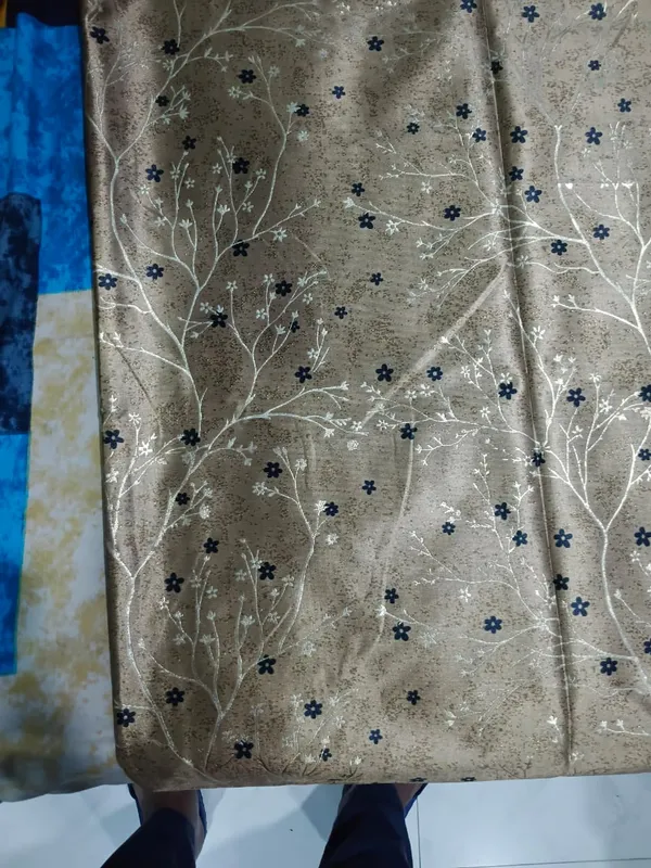 Foil_Print_Room_Darkening_Curtains_|_Yellow_Golden_with_Gold_Floral_Design_|_4_x_7_Ft_(48_x_84_Inches)_|_Set_of_2_Panels