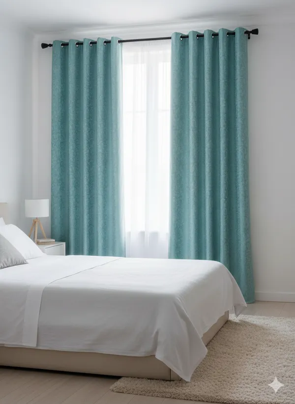 Heavy_Knitting_Digital__Print_Door_Curtain_Set_(2_Pieces)_|_Aqua_Blue_Textured_Design_|_4_x_7_Feet