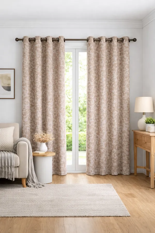 Heavy_Knitting_Print_Door_Curtain_Set_(2_Pieces)_|_Beige_Textured_Design_|_4_x_7_Feet