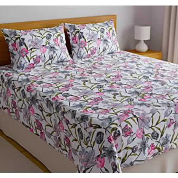 Multicolor_Floral_Print_Double_Bedsheet_with_2_Pillow_Covers_&_2_Bolster_Covers_|_Cotton_Bedsheet_Set_|_King_Size_90x100_Inch_|_Soft_&_Comfortable_Bedding_Set_for_Bedroom