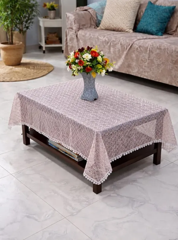 Net_Fabric_Center_Table_Cover_36x48_Inch_|_Elegant_Lace_Border_Table_Cover_|_Blush_Pink_Geometric_Design_Decorative_Cover_for_Living_Room