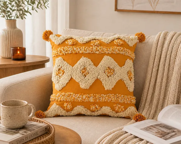 Boho_Geometric_Tufted_Cushion_Covers,_Pack_of_1_|_White_&_Mustard_Yellow_Diamond_Pattern_with_Tassels_|_16x16_Inch_Decorative_Throw_Pillow_Covers_for_Sofa,_Living_Room_&_Bedroom