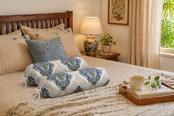 Pack_of_2_Bolster_Covers_16x32_Inch_|_Elegant_Blue_&_Grey_Paisley_Floral_Design_|_Cotton_Feel_Soft_Fabric_|_Tie_Closure_Round_Pillow_Covers_for_Sofa,_Bed_&_Diwan
