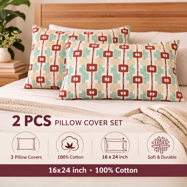 Pack_of_2_Cotton_Pillow_Cover_Set_(16x24_Inch)_with_Pillow_|_Premium_Printed_Cotton_Takiya_Covers_|_Geometric_Floral_Design_in_Pastel_Green,_Beige_&_Rust_|_Soft_&_Breathable_Covers_for_Bed,_Sofa_&_Diwan