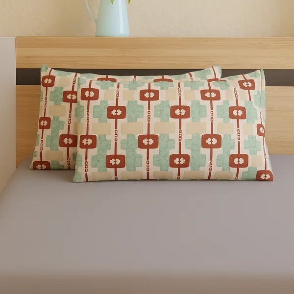 Pack_of_2_Cotton_Pillow_Cover_Set_(16x24_Inch)_with_Pillow_|_Premium_Printed_Cotton_Takiya_Covers_|_Geometric_Floral_Design_in_Pastel_Green,_Beige_&_Rust_|_Soft_&_Breathable_Covers_for_Bed,_Sofa_&_Diwan