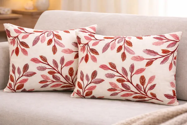 Pack_of_2_Heavy_Knitted_Pillow_Covers_(12_x_20_Inch)_|_Wine_Leaf_Textured_Print_|_Premium_Decorative_Cushion_Covers_for_Bed,_Sofa_&_Diwan