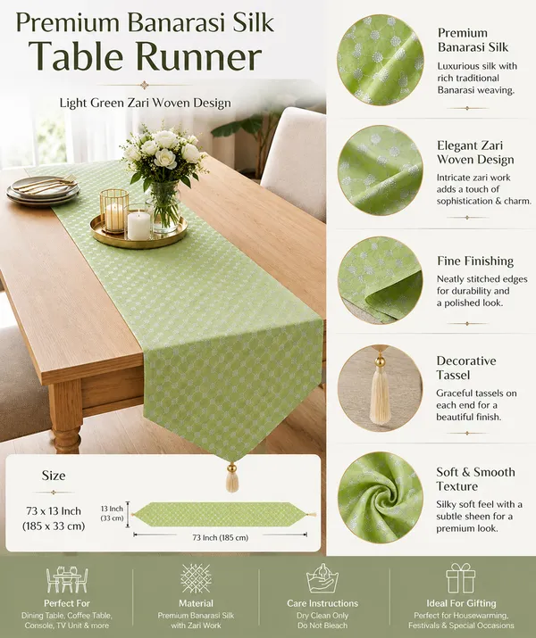 Premium_Banarasi_Silk_Light_Green_Zari_Woven_Design_Table_Runner_(73_x_13_Inch),_1_Pc.