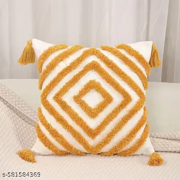Premium_Boho_Tufted_Cushion_Covers_Set_of_2_|_100%_Cotton_230_TC_|_White_&_Mustard_Geometric_Diamond_Design_with_Tassels_|_Soft_Decorative_Throw_Pillow_Covers_for_Living_Room_&_Bedroom_(16_x_16_inch)