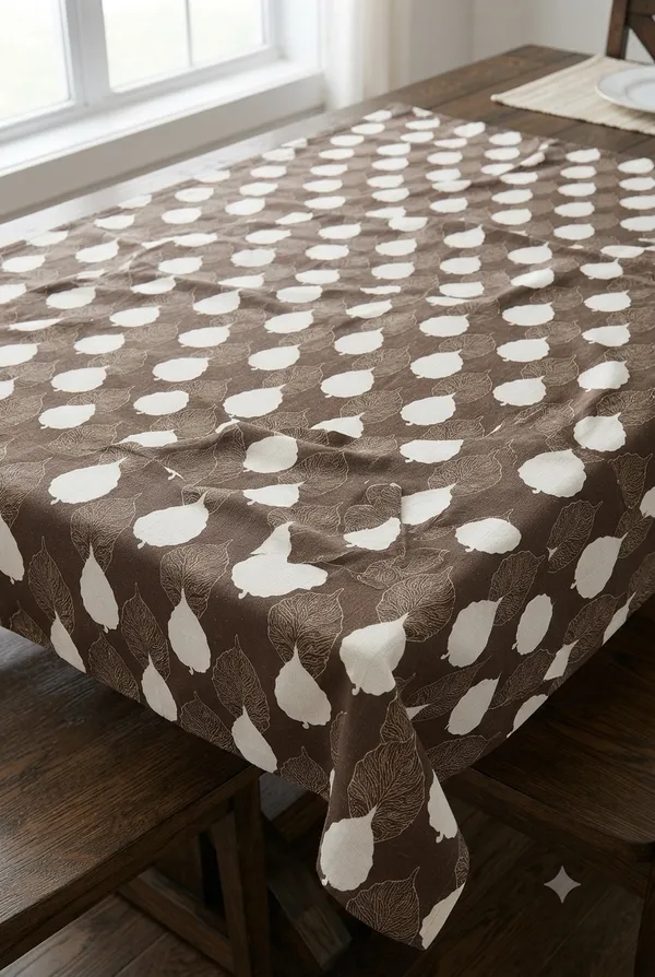 Premium_Brown_&_White_Leaf_Print_Table_Cover_4_x_7_Feet_(48_x_84_Inches)_|_Stylish_Dining_Table_Cover_for_4,_6_&_8_Seater_Dining_Tables_|_Elegant_Printed_Tablecloth_for_Home_Décor
