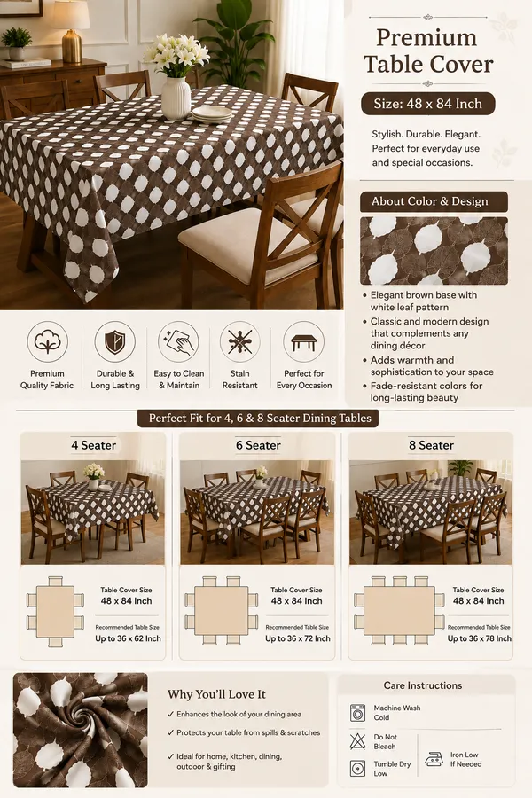 Premium_Brown_&_White_Leaf_Print_Table_Cover_4_x_7_Feet_(48_x_84_Inches)_|_Stylish_Dining_Table_Cover_for_4,_6_&_8_Seater_Dining_Tables_|_Elegant_Printed_Tablecloth_for_Home_Décor