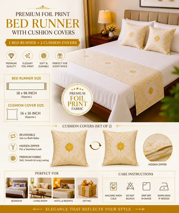 Premium_Golden_Foil_Print_Bed_Runner_with_2_Cushion_Covers_|_3-Piece_Bed_Runner_Set_|_18_x_96_Inch_Bed_Runner_&_16_x_16_Inch_Cushion_Covers