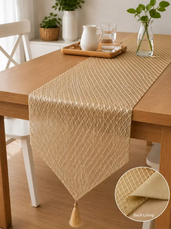 Premium_Golden_Net_Table_Runner_with_Back_Lining_&_Tassels_|_13_x_73_Inch_|_Elegant_Wave-Like_Pattern_|_Decorative_Runner_for_Center,_Coffee_&_Dining_Table_|_1_Piece