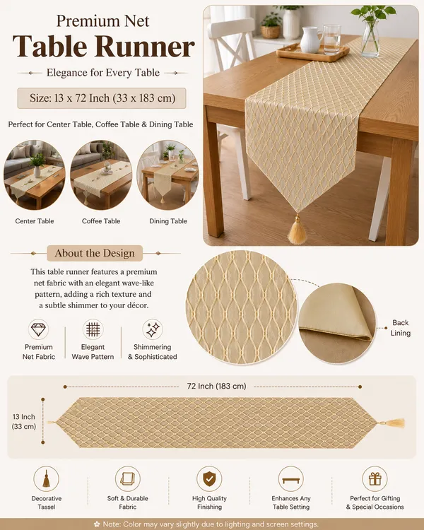 Premium_Golden_Net_Table_Runner_with_Back_Lining_&_Tassels_|_13_x_73_Inch_|_Elegant_Wave-Like_Pattern_|_Decorative_Runner_for_Center,_Coffee_&_Dining_Table_|_1_Piece