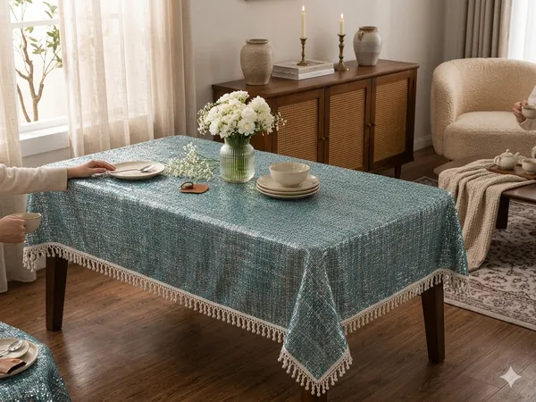 Premium_Heavy_Knitting_Digital_Print_Teal__Textured_Table_Cover_(46x60_Inch)_–_4_Seater_Dining,_Coffee_&_Center_Table_Cloth_with_Elegant_Cream_Border_Lace