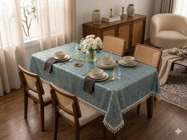 Premium_Heavy_Knitting_Digital_Print_Teal__Textured_Table_Cover_(46x60_Inch)_–_4_Seater_Dining,_Coffee_&_Center_Table_Cloth_with_Elegant_Cream_Border_Lace
