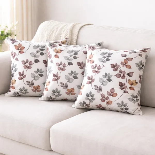 Premium_Velvet_Cushion_Cover_Set_of_2_–_Reversible_Leaf_Print_Design,_Soft_White_Base_with_Brown_&_Grey_Floral_Pattern,_Hidden_Zip_Closure,_Luxury_Sofa_&_Bed_Decor