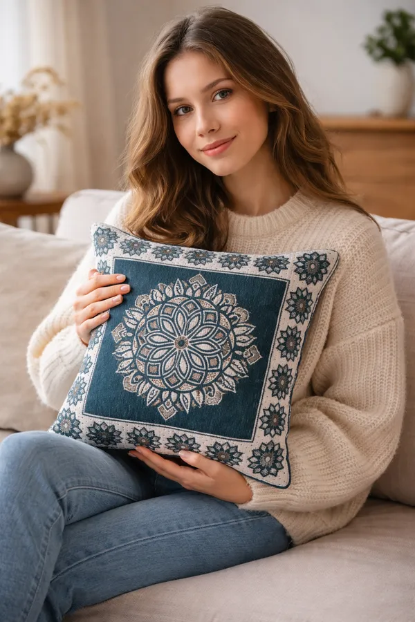 Pack_Of_5_Turquoise_Cozy_Comfort:_Luxurious_Cushion_Covers_For_Stylish_Home_Decor,_Shenil_Cushion_Covers_With_Zip_Closure_In_Floral_Turquoise_Cream