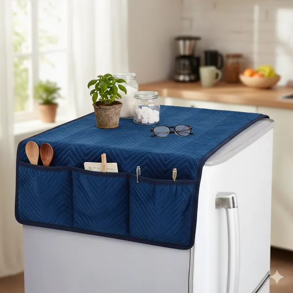 Pack_of_01_Self_Design_Velvet_Fridge_Cover_with_Side_Pockets_|_Refrigerator_Top_Cover_|_Washable_Soft_Velvet_Fabric_|_6_Utility_Storage_Pockets