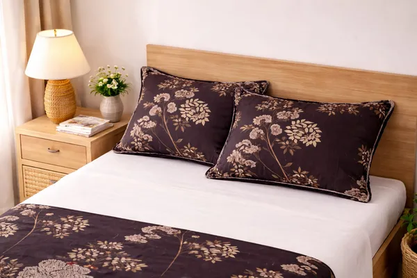 Soft_Cotton_Feel_Dark_Brown_Floral_Print_1_Bedsheet_70x100_Inch_with_2_Pillow_Covers_|_Stylish_Single_Bed_&_Dewan_Bedsheet